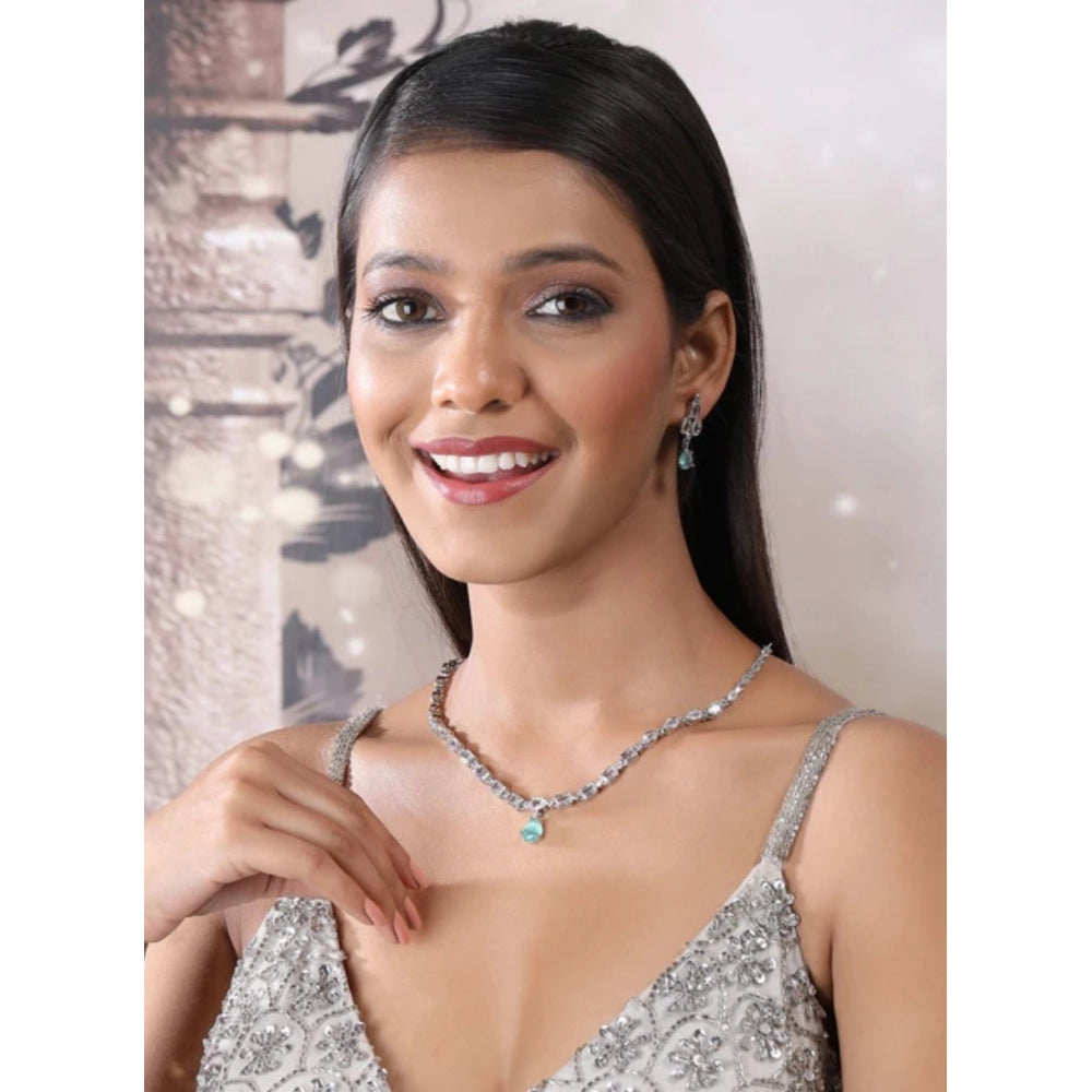 Beautiful Women's Brass Silver Plated Necklace set