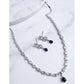 Beautiful Women's Brass Silver Plated Necklace set