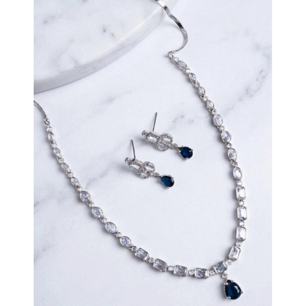 Beautiful Women's Brass Silver Plated Necklace set