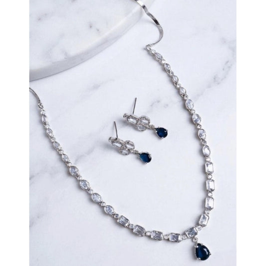 Beautiful Women's Brass Silver Plated Necklace set