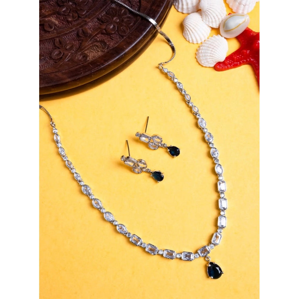 Beautiful Women's Brass Silver Plated Necklace set