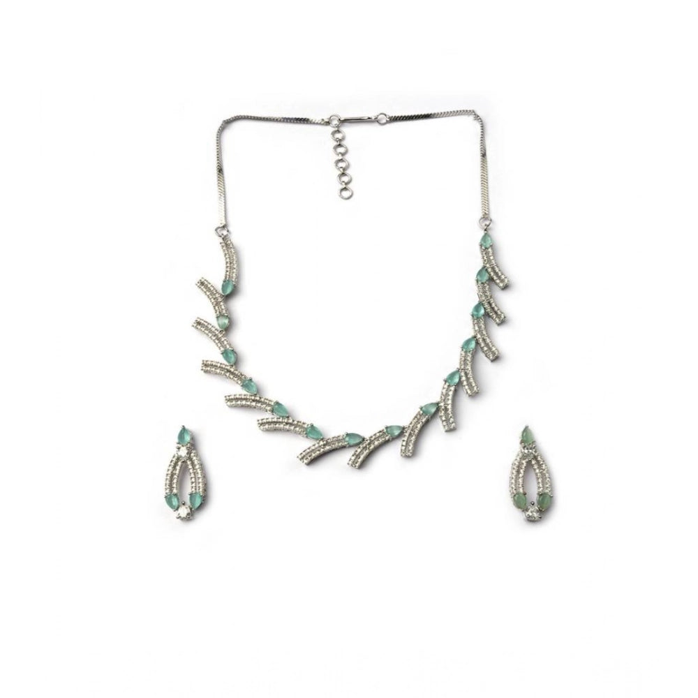 Beautiful Women's Brass Silver Plated Necklace set