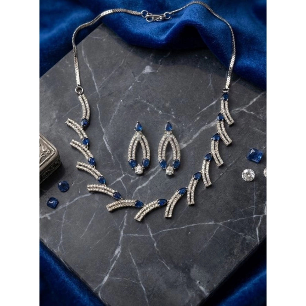 Beautiful Women's Brass Silver Plated Necklace set
