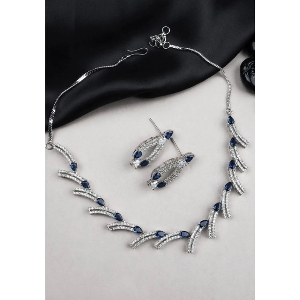 Beautiful Women's Brass Silver Plated Necklace set