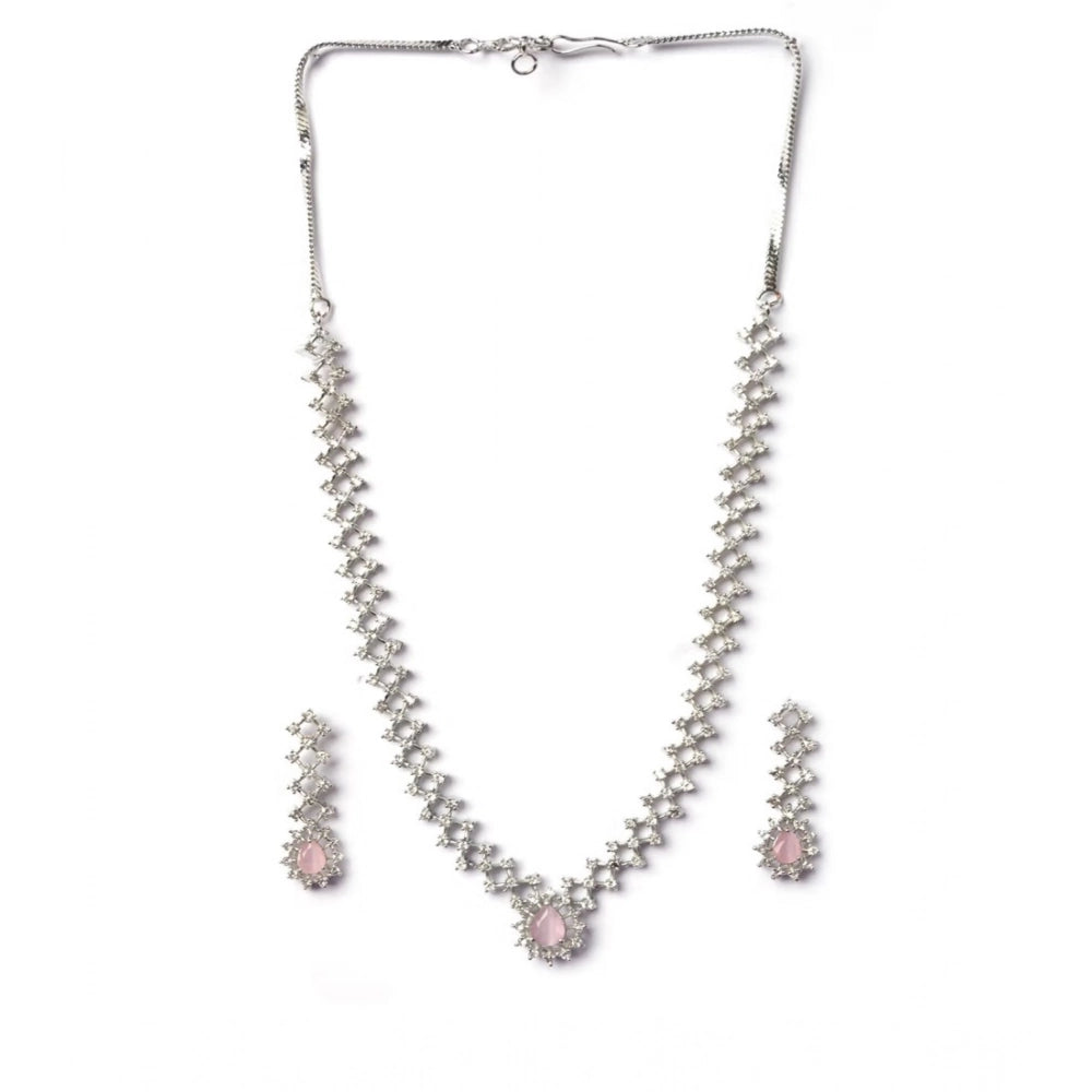 Beautiful Women's Brass Silver Plated Necklace set