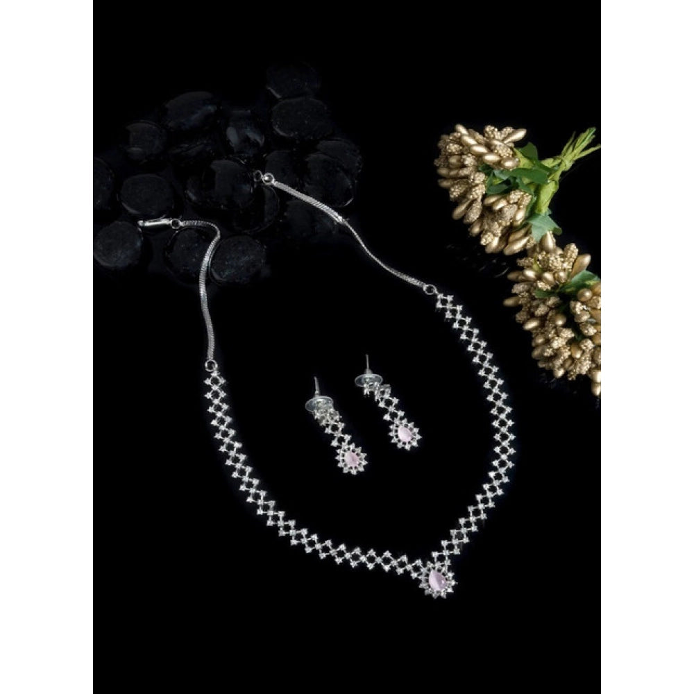 Beautiful Women's Brass Silver Plated Necklace set