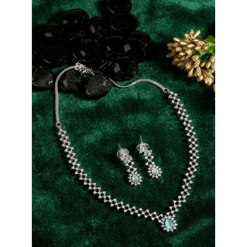 Beautiful Women's Brass Silver Plated Necklace set