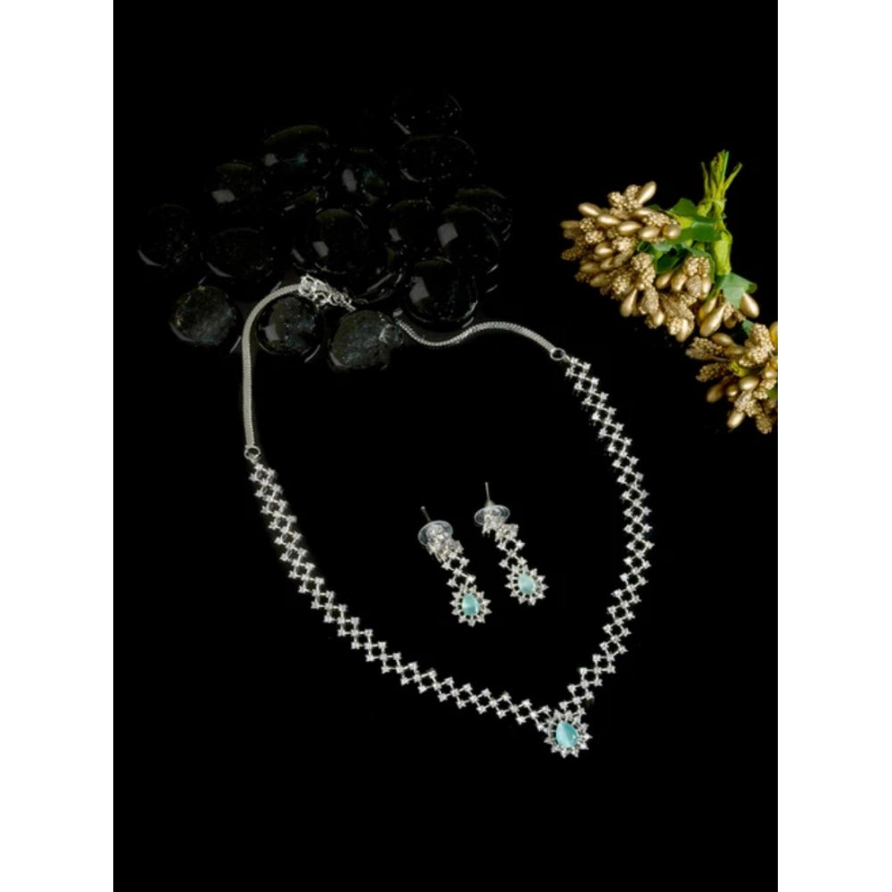 Beautiful Women's Brass Silver Plated Necklace set
