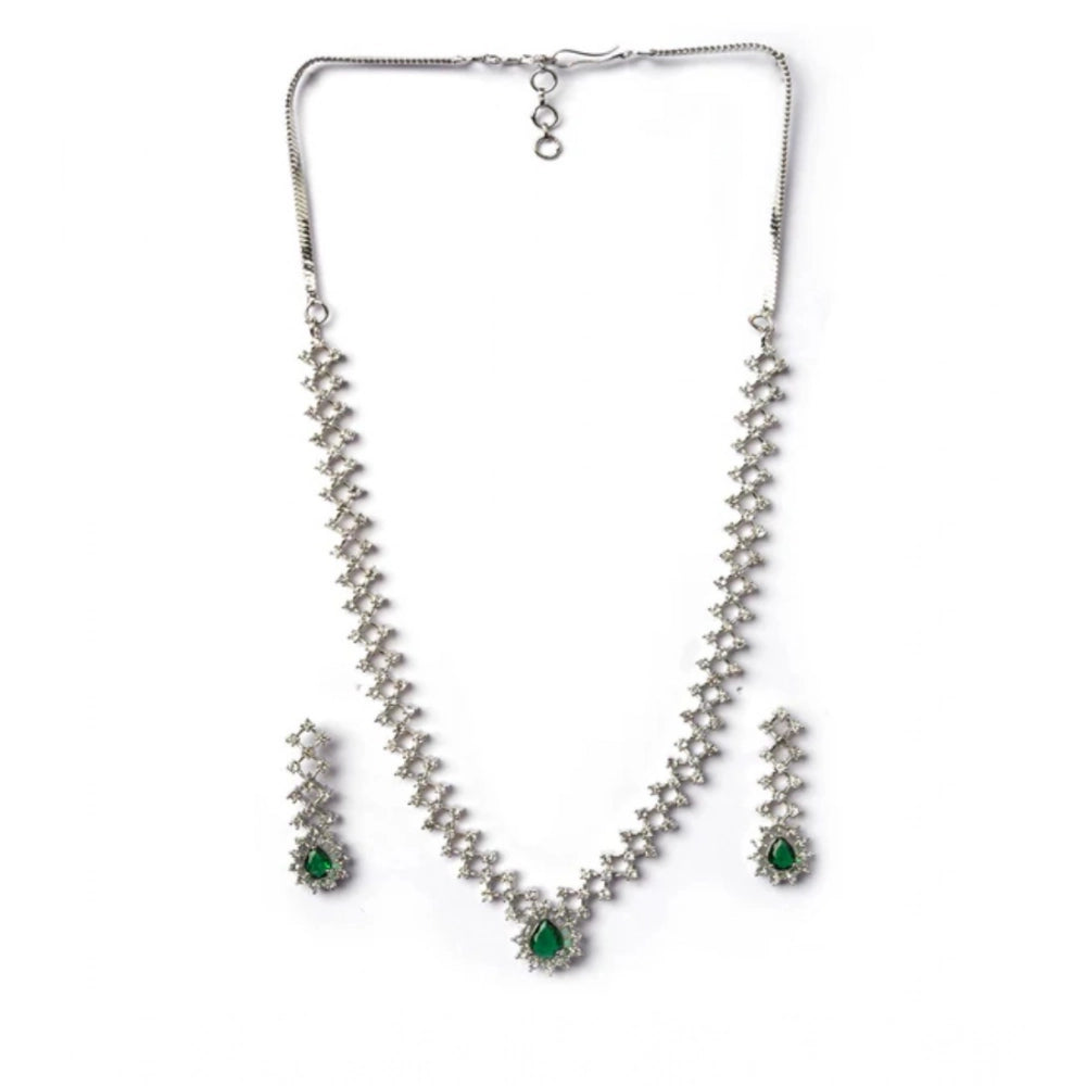 Beautiful Women's Brass Silver Plated Necklace set