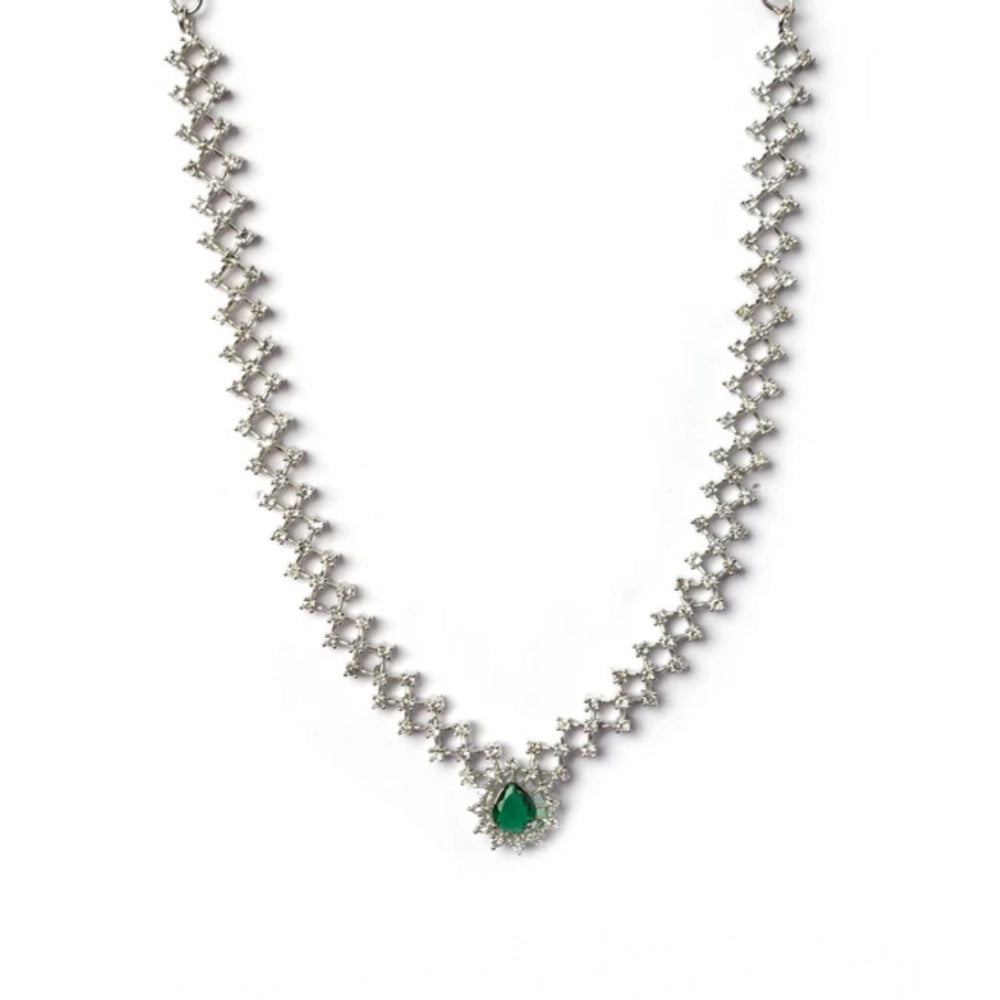 Beautiful Women's Brass Silver Plated Necklace set