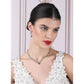Beautiful Women's Brass Silver Plated Necklace set