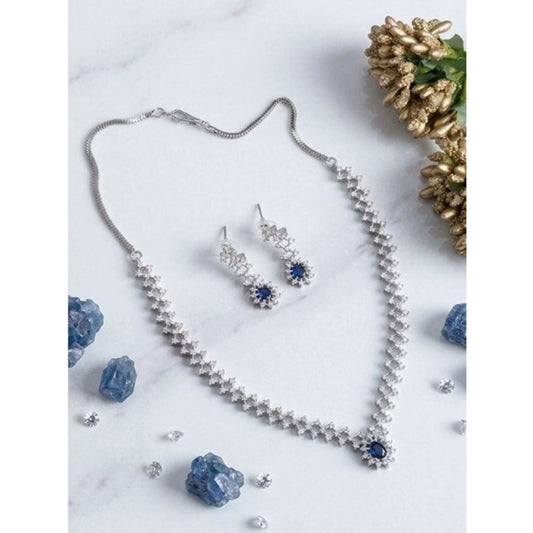 Beautiful Women's Brass Silver Plated Necklace set