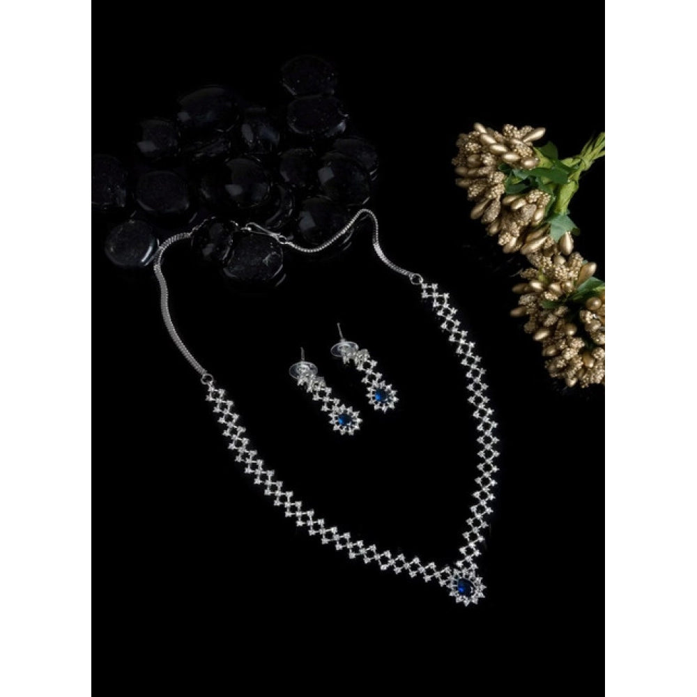 Beautiful Women's Brass Silver Plated Necklace set