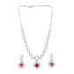 Pretty Women's Brass Silver Plated Necklace set