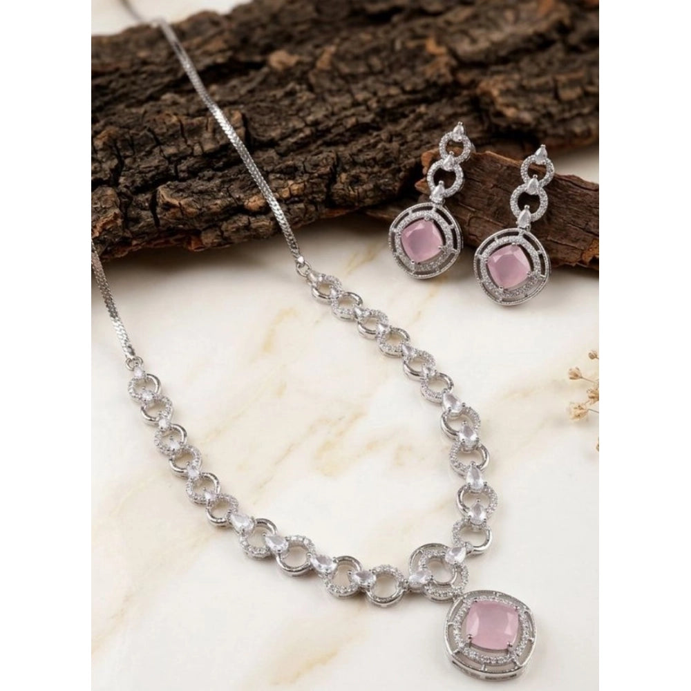 Pretty Women's Brass Silver Plated Necklace set