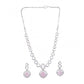 Pretty Women's Brass Silver Plated Necklace set
