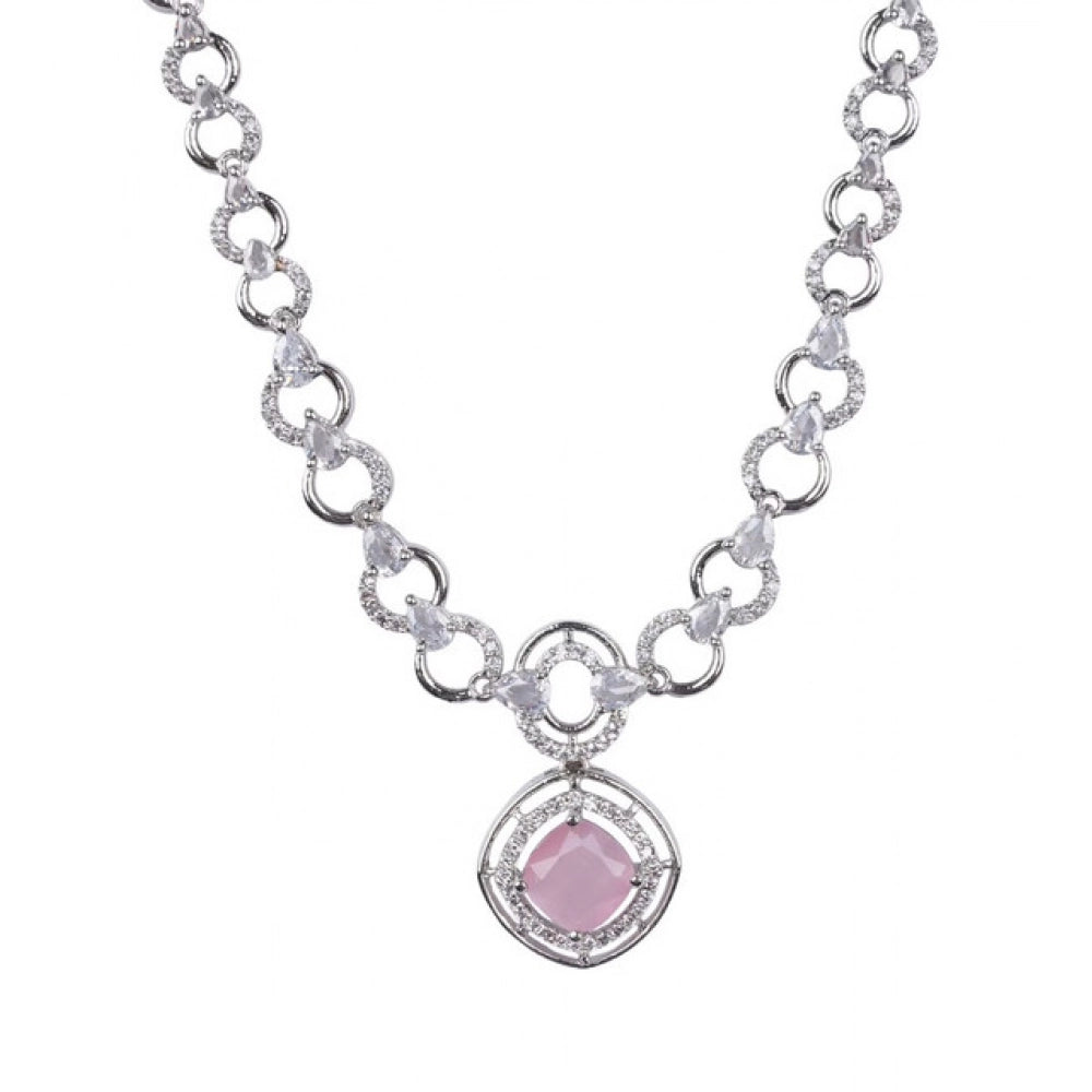 Pretty Women's Brass Silver Plated Necklace set