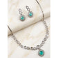 Pretty Women's Brass Silver Plated Necklace set