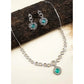 Pretty Women's Brass Silver Plated Necklace set