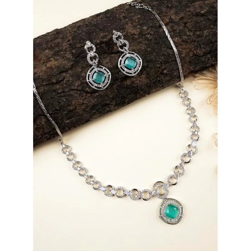 Pretty Women's Brass Silver Plated Necklace set