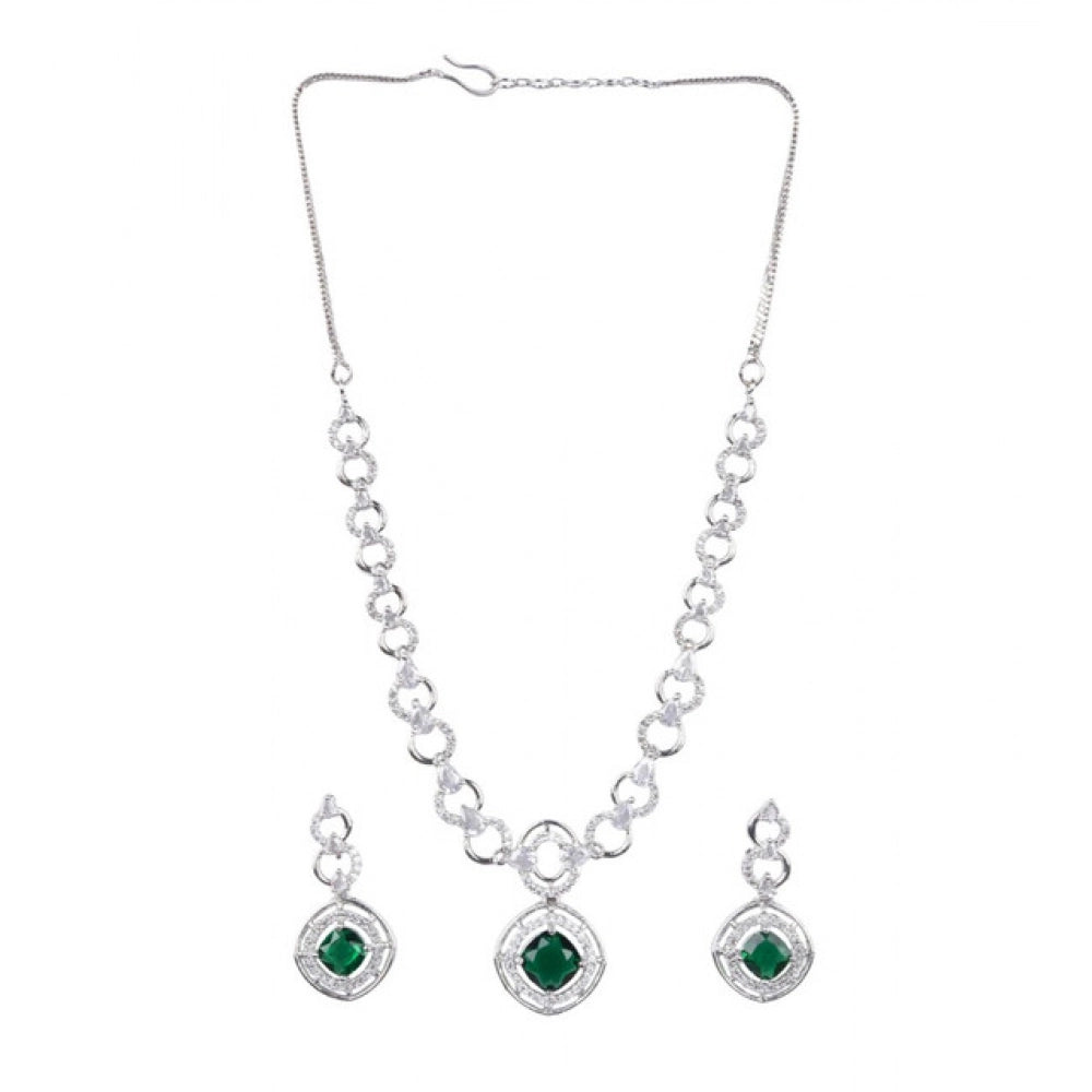 Pretty Women's Brass Silver Plated Necklace set