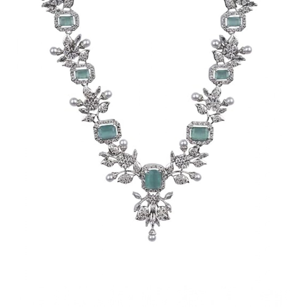 Adorable Women's Brass Silver Plated Necklace set