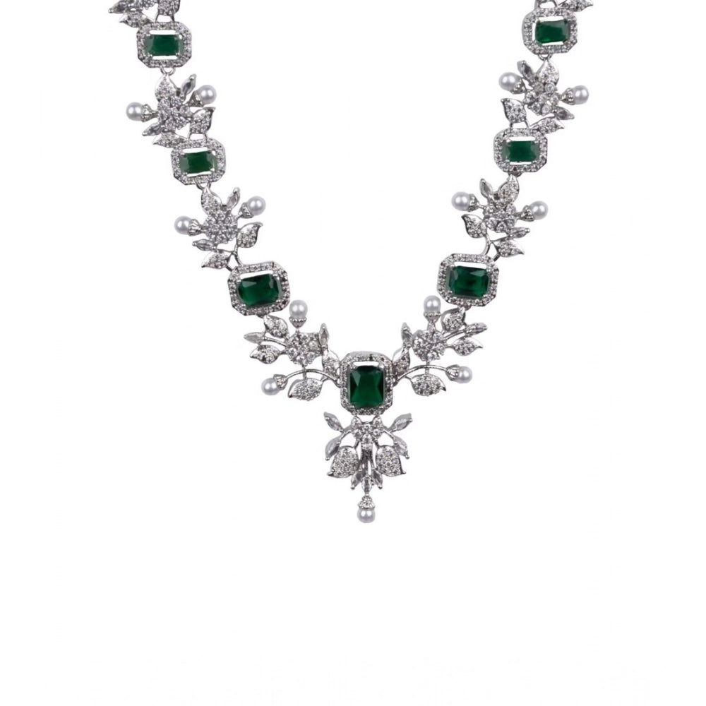 Adorable Women's Brass Silver Plated Necklace set