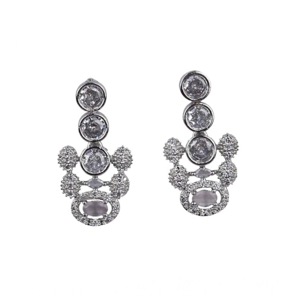 Stylish Women's Brass Silver Plated Necklace set
