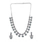 Stylish Women's Brass Silver Plated Necklace set