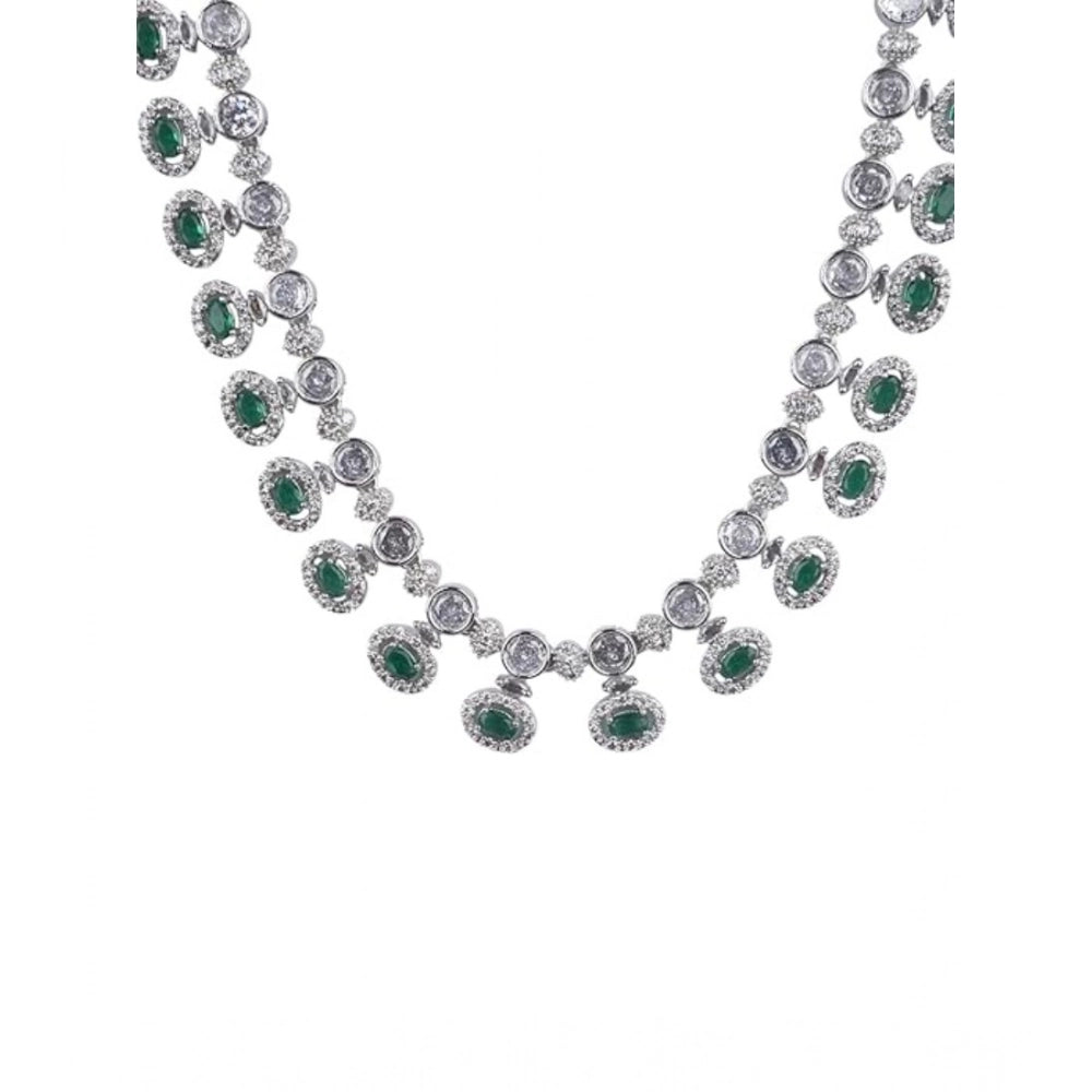 Stylish Women's Brass Silver Plated Necklace set