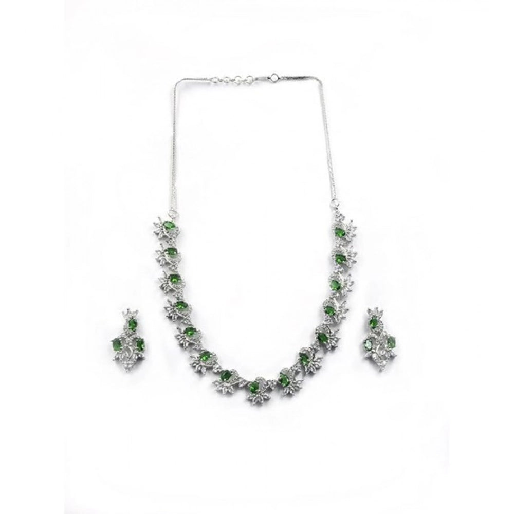 Sensational Women's Brass Silver Plated Necklace set