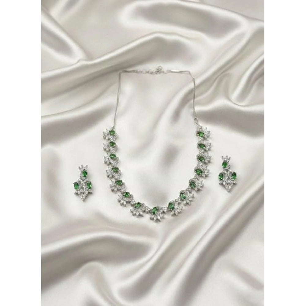 Sensational Women's Brass Silver Plated Necklace set