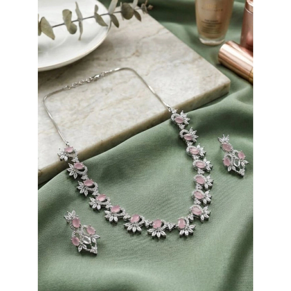 Sensational Women's Brass Silver Plated Necklace set