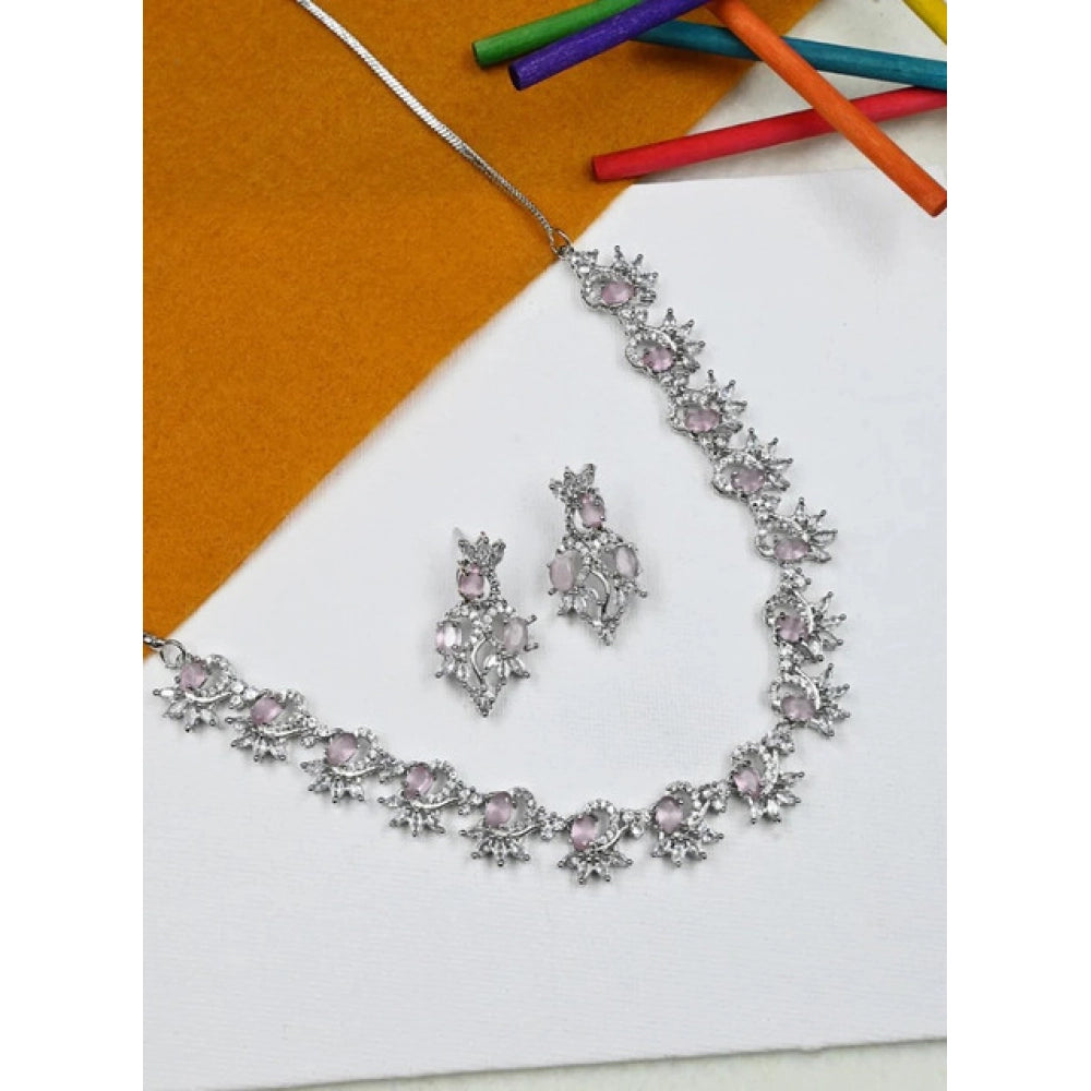 Sensational Women's Brass Silver Plated Necklace set