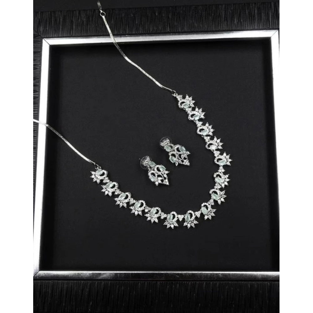 Sensational Women's Brass Silver Plated Necklace set