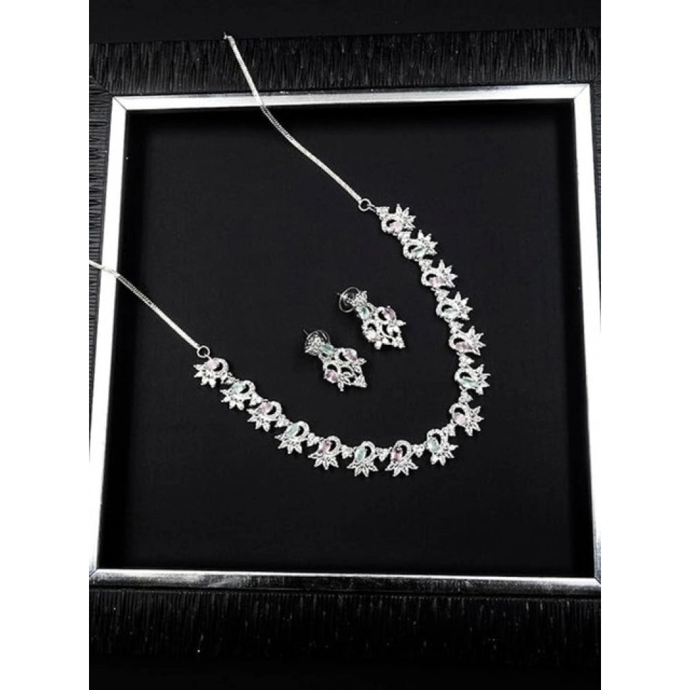 Sensational Women's Brass Silver Plated Necklace set