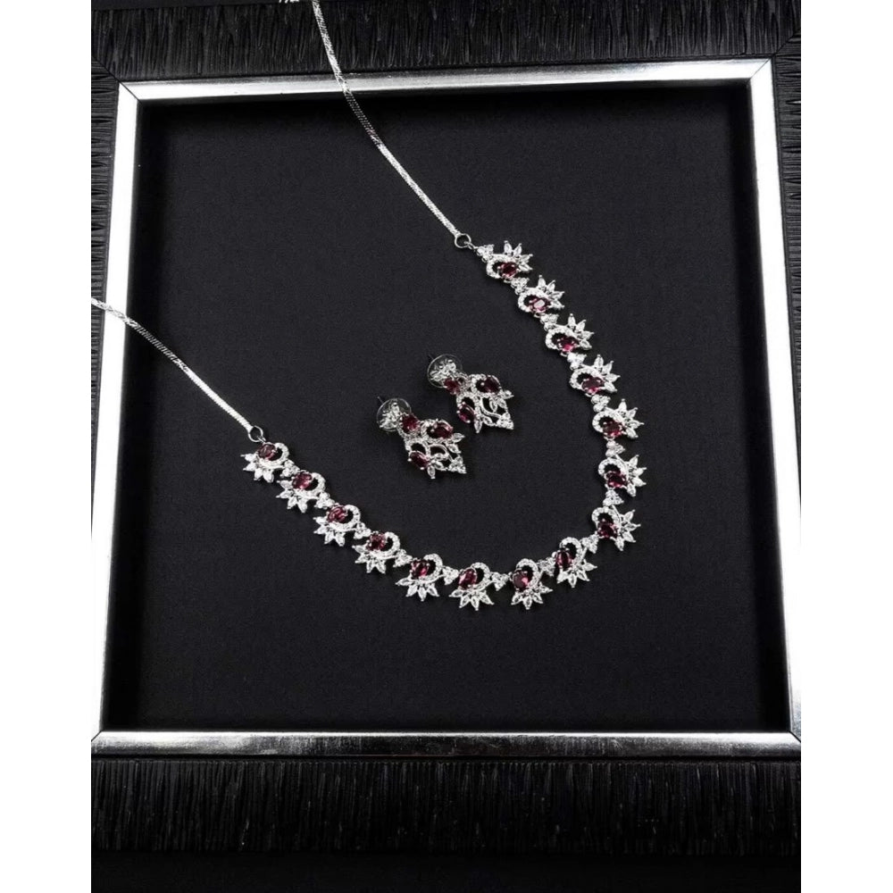 Sensational Women's Brass Silver Plated Necklace set