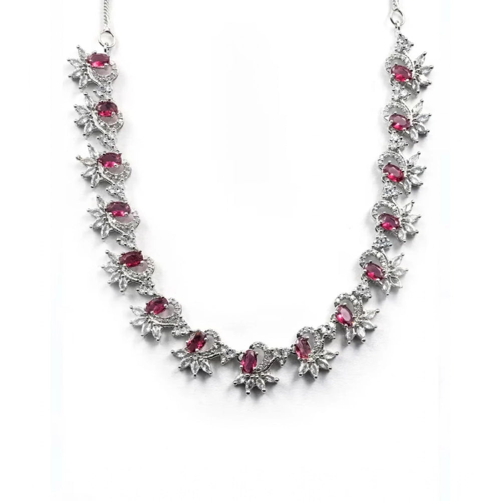 Sensational Women's Brass Silver Plated Necklace set