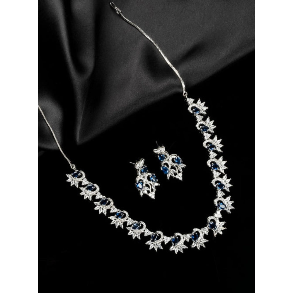 Sensational Women's Brass Silver Plated Necklace set