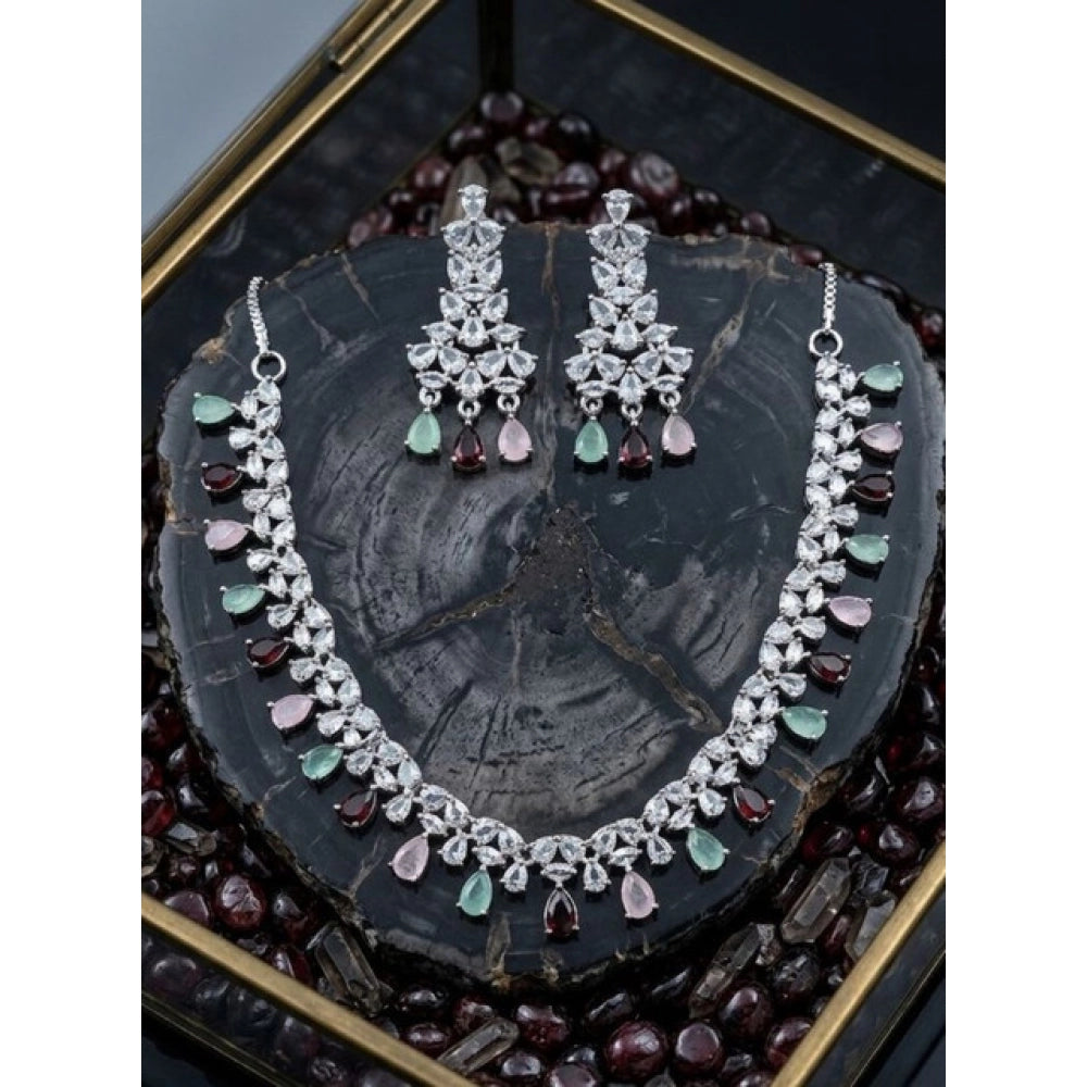Sensational Women's Brass Silver Plated Necklace set