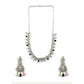 Sensational Women's Brass Silver Plated Necklace set