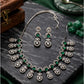 Sensational Women's Brass Silver Plated Necklace set