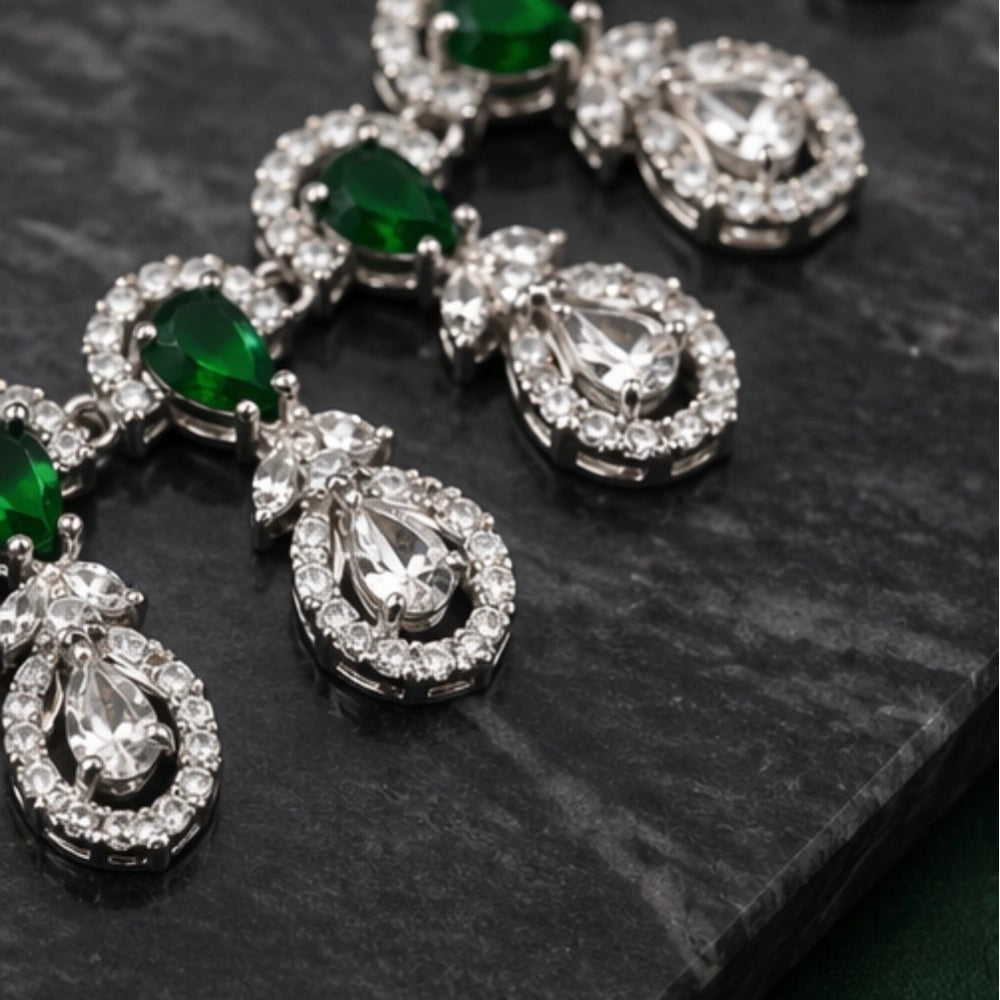 Sensational Women's Brass Silver Plated Necklace set