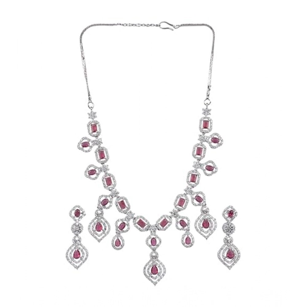 Sensational Women's Brass Silver Plated Necklace set