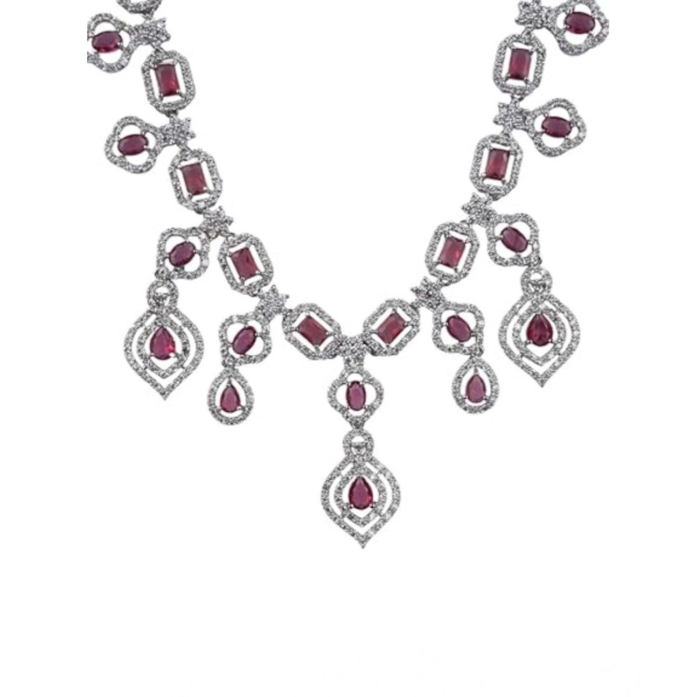 Sensational Women's Brass Silver Plated Necklace set