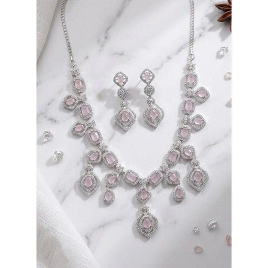 Sensational Women's Brass Silver Plated Necklace set