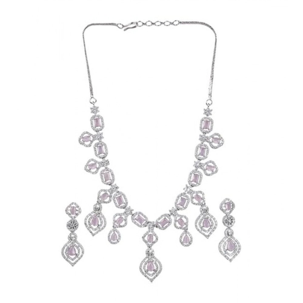 Sensational Women's Brass Silver Plated Necklace set