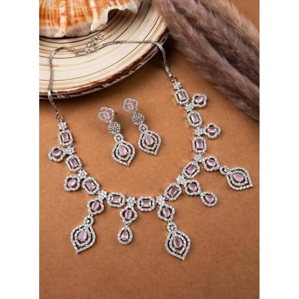 Sensational Women's Brass Silver Plated Necklace set