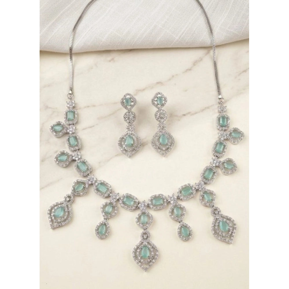 Sensational Women's Brass Silver Plated Necklace set