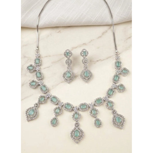 Sensational Women's Brass Silver Plated Necklace set